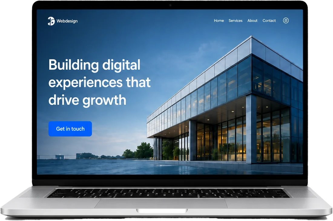 Website mockup on laptop