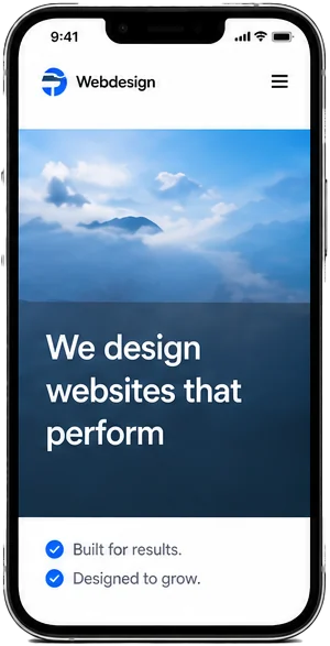 Website mockup on phone